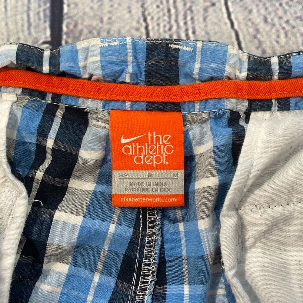 Nike The Athletic Dept Blue Plaid Cargo Shorts - Picture 3 of 7